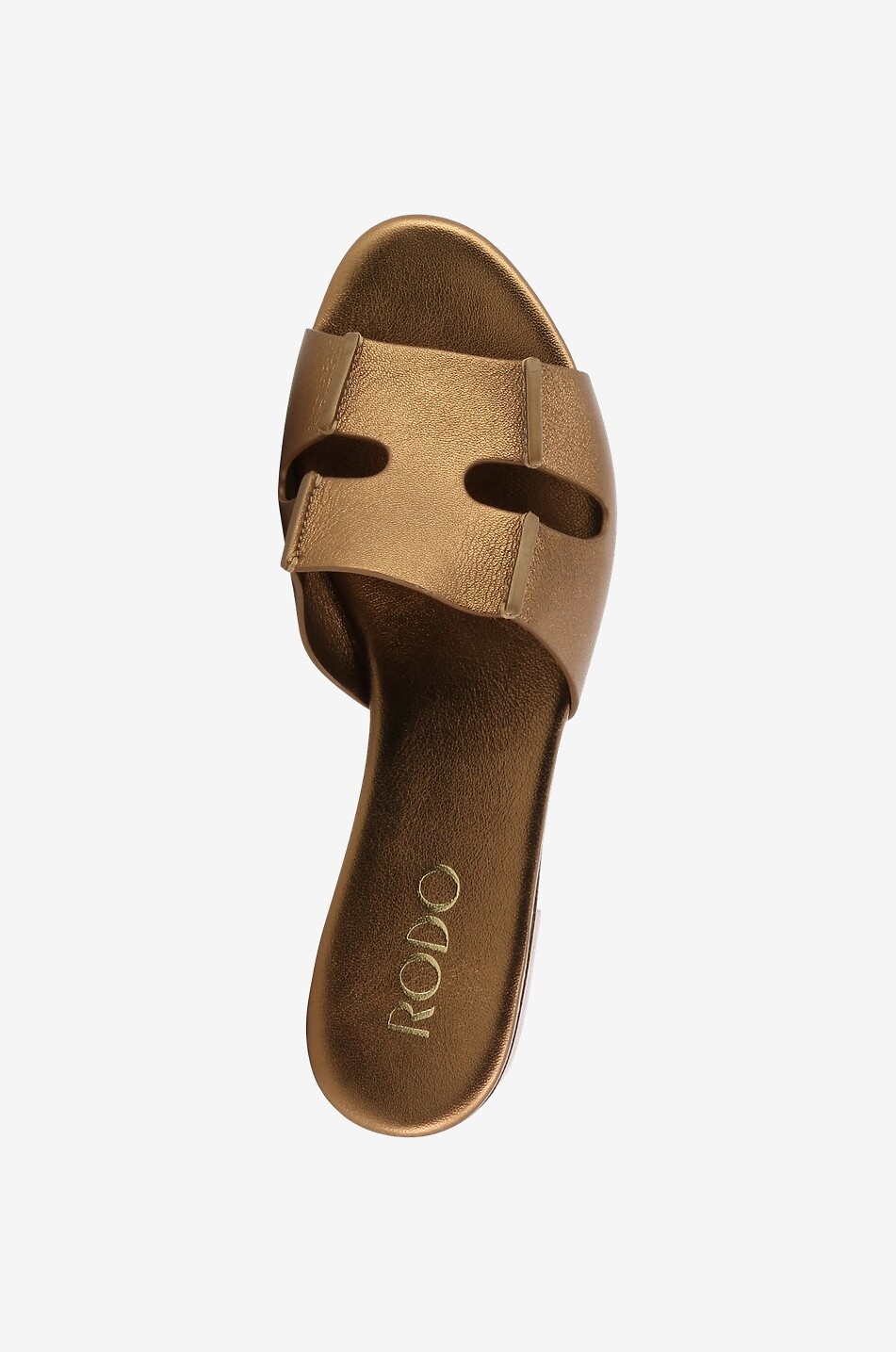 RODO Flache Pantoletten aus Leder Sellier Damen BRONZEFARBEN 5