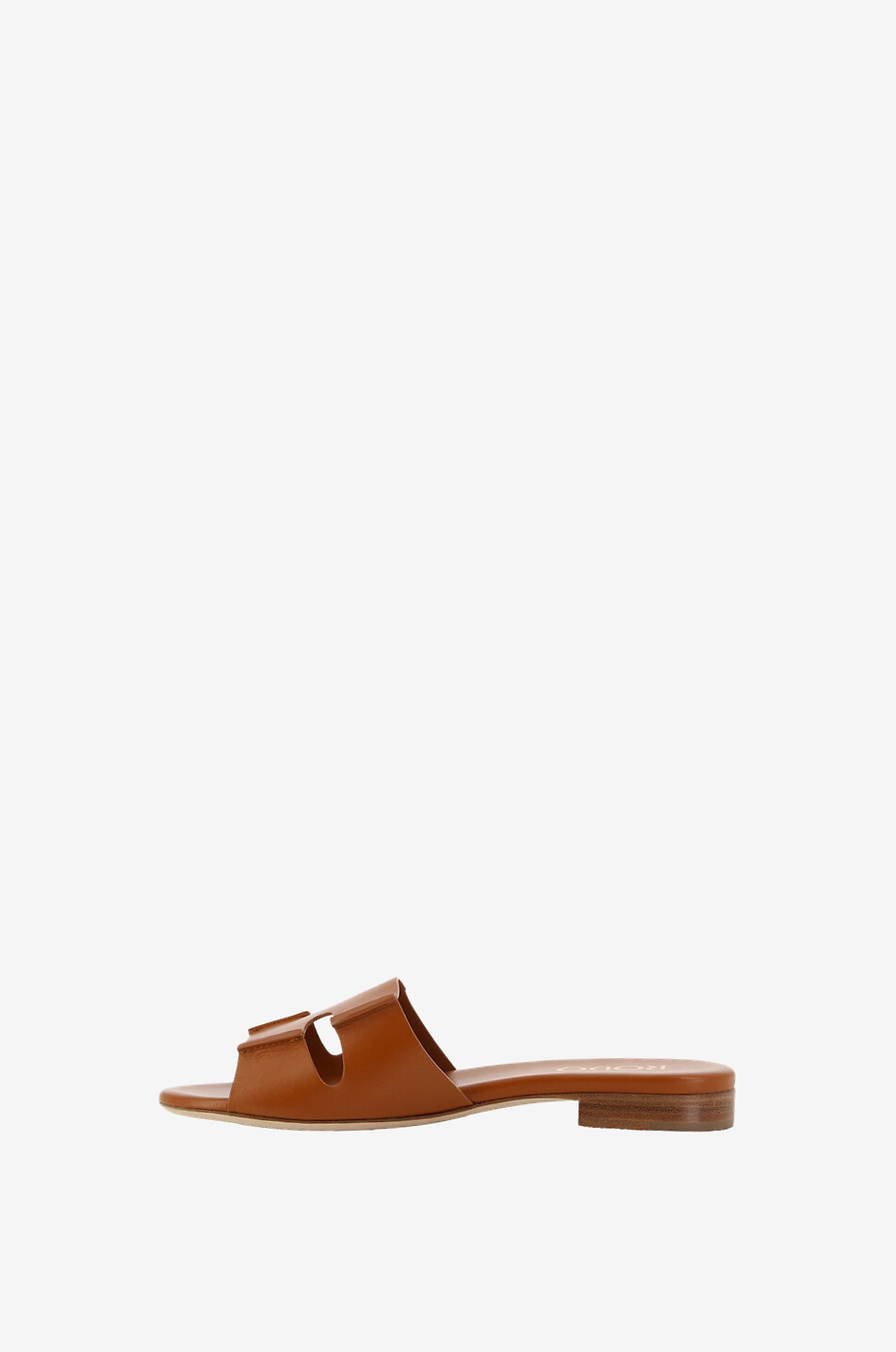 Mules plates en cuir Sellier