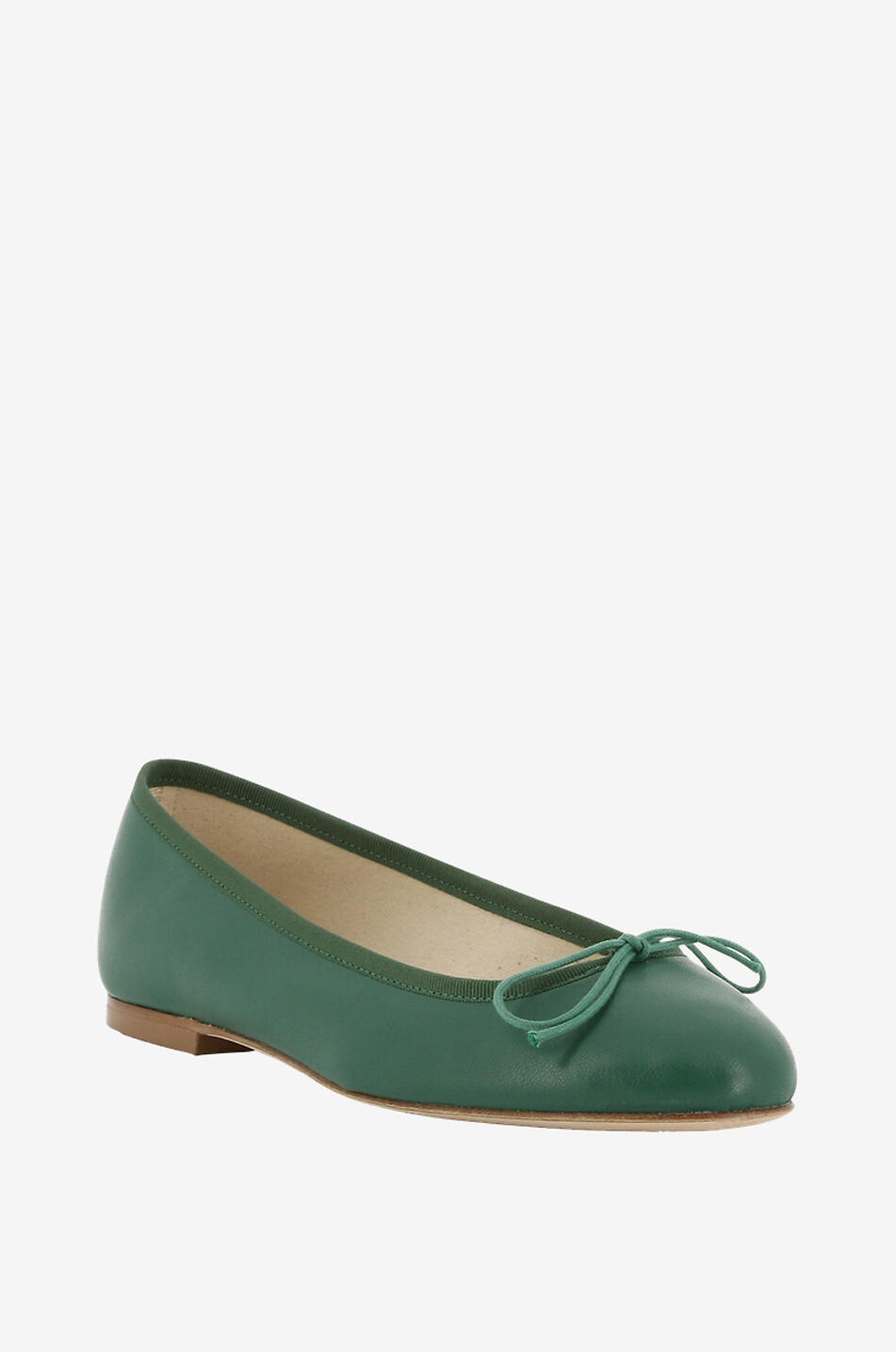 ANNIEL Ballerinas mit runder Kappe aus Leder Classic Damen GRÜN 1