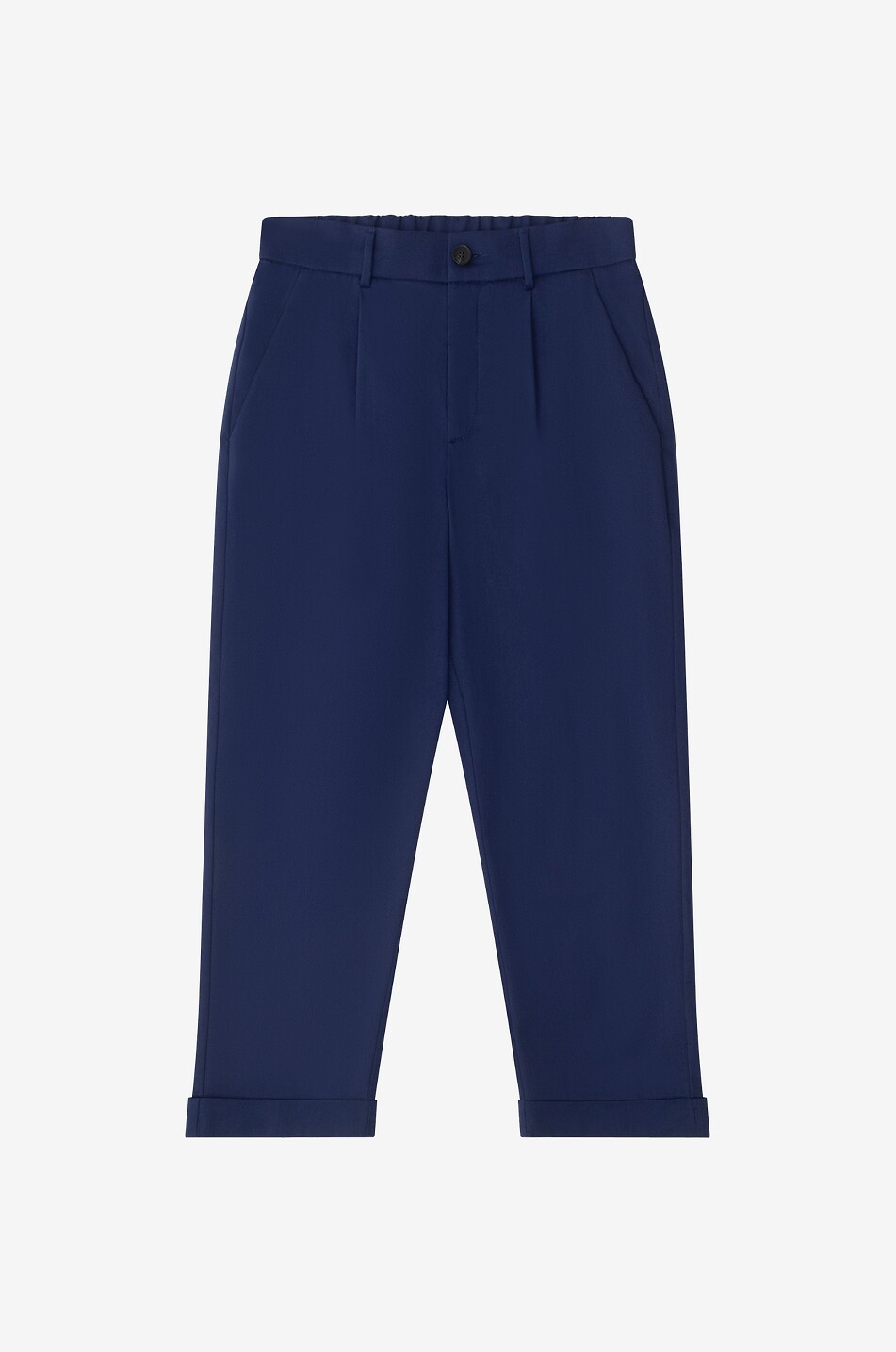 FENDI Jungen-Bundfaltenhose aus Gabardine FF Patch Junge BLAU 1