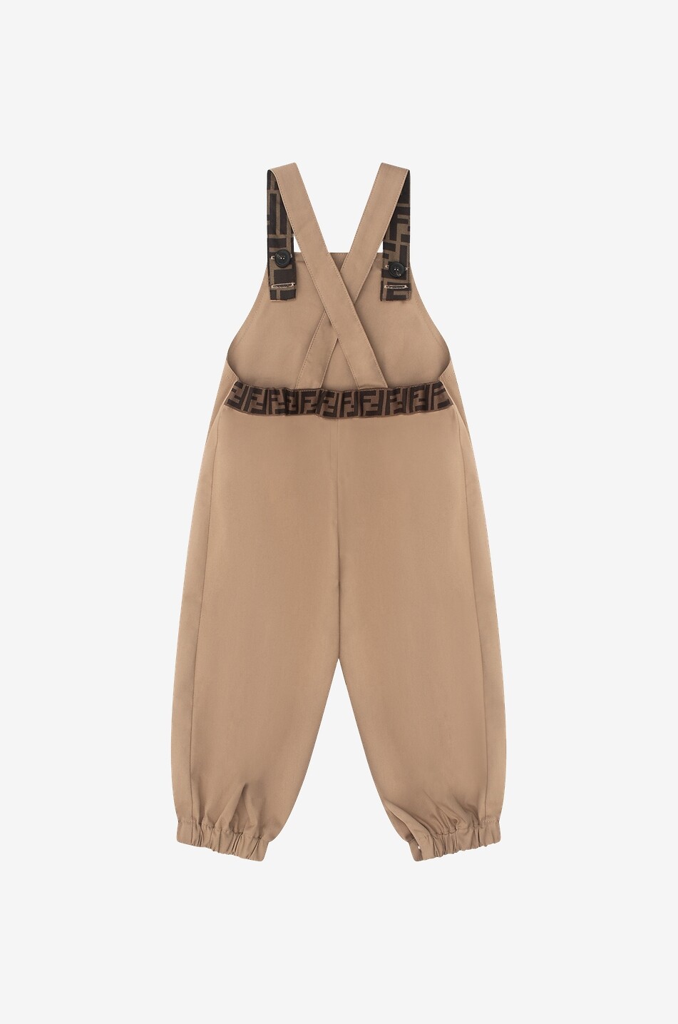 FENDI FF baby dungarees in gabardine Baby BEIGE 2