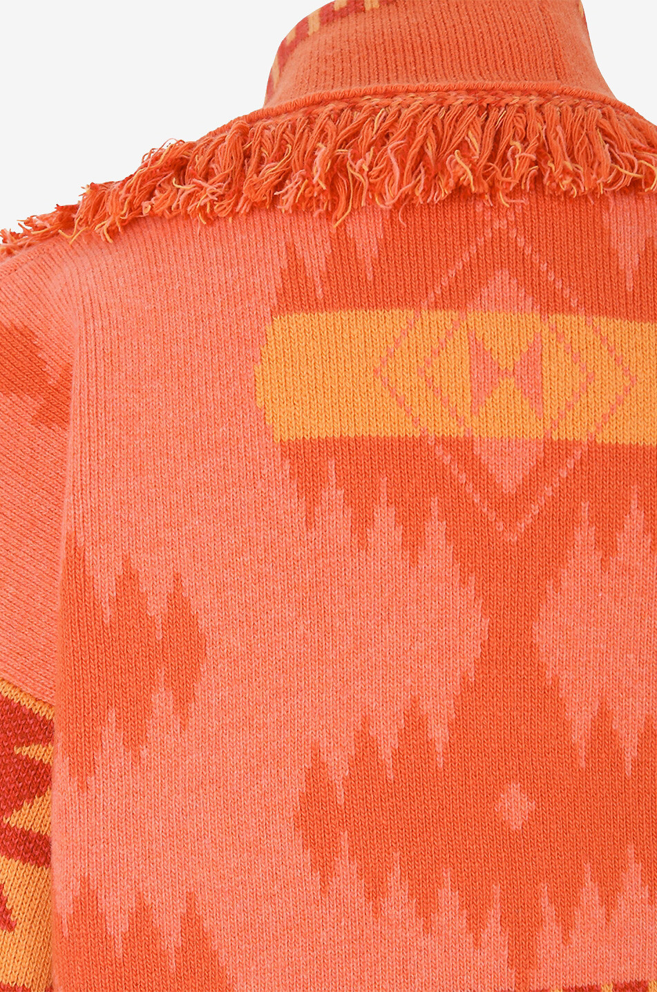 Woll- und Kaschmircardigan Icon Jacquard Cardi Bomber Papaya Sunset