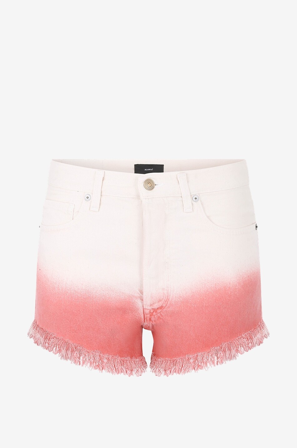 Bright Hues Raw Papaya frayed denim shorts