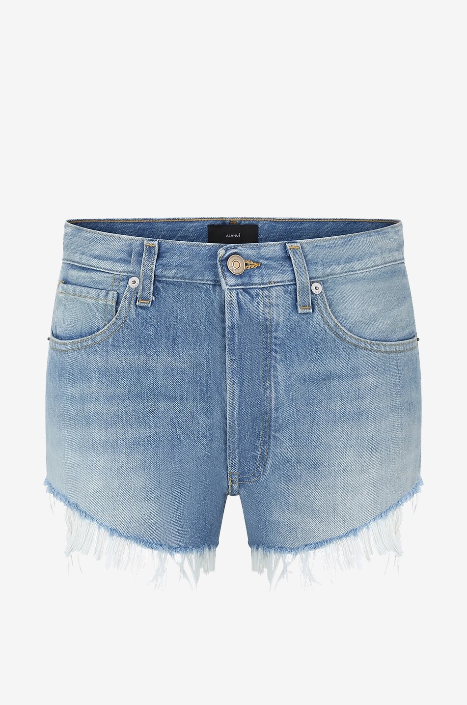 Short en denim délavé effiloché Kerala