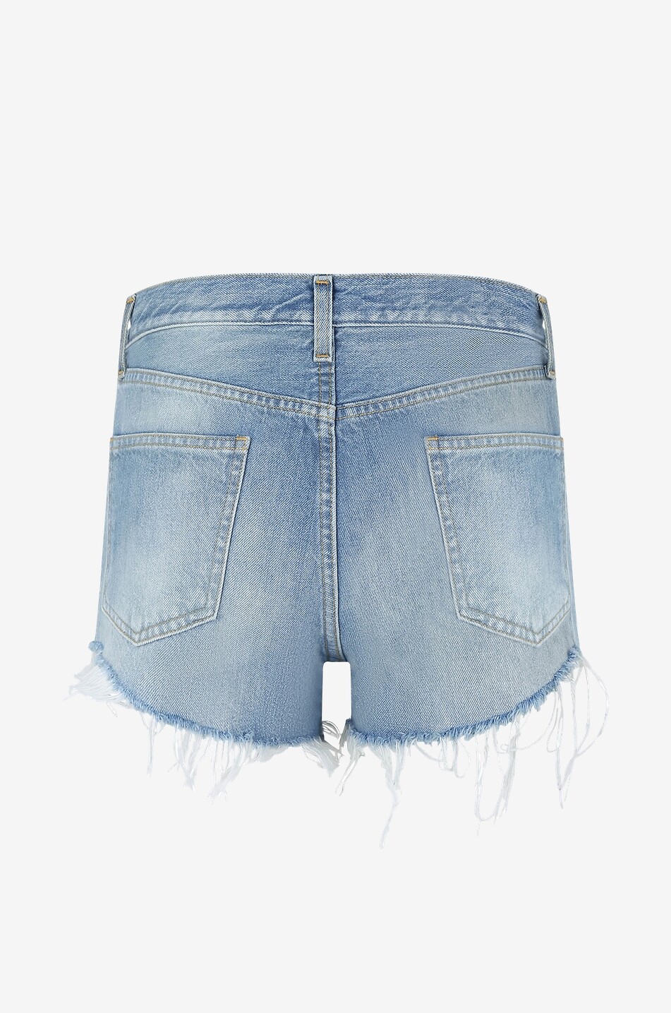Short en denim délavé effiloché Kerala