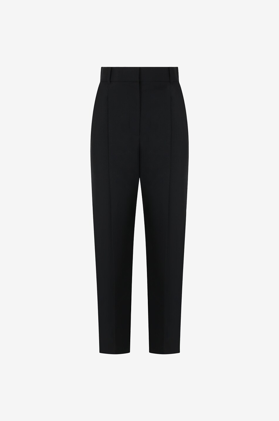 Wool slim fit high-rise trousers with waistband tucks