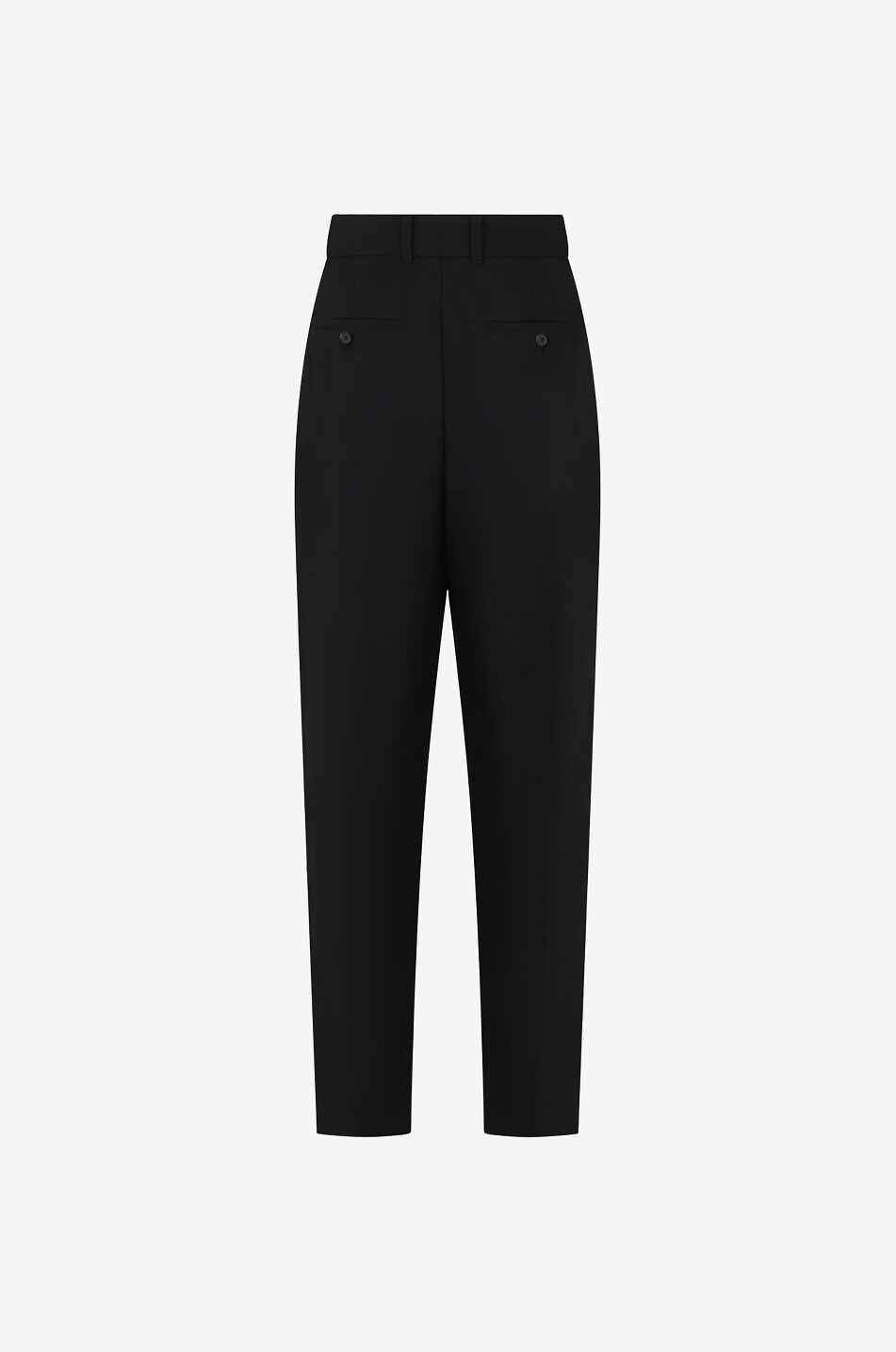 Wool slim fit high-rise trousers with waistband tucks
