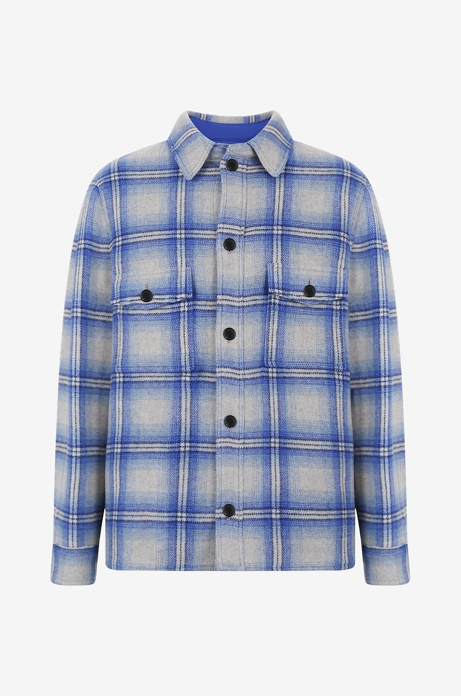 Kervon checked wool blend shirt jacket