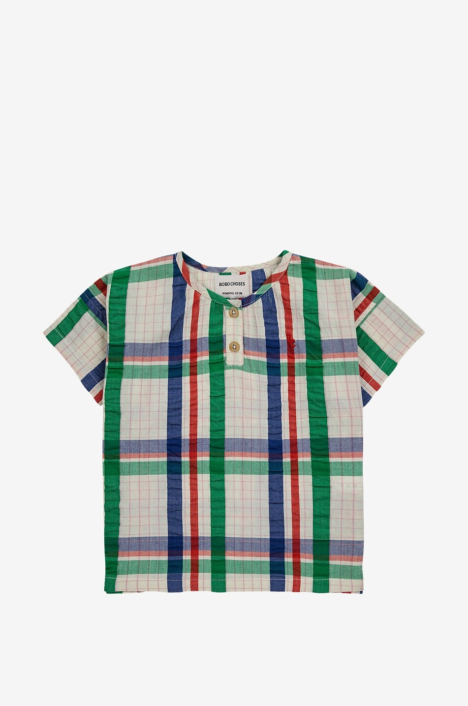 Chemise bébé à manches courtes Madras Checks