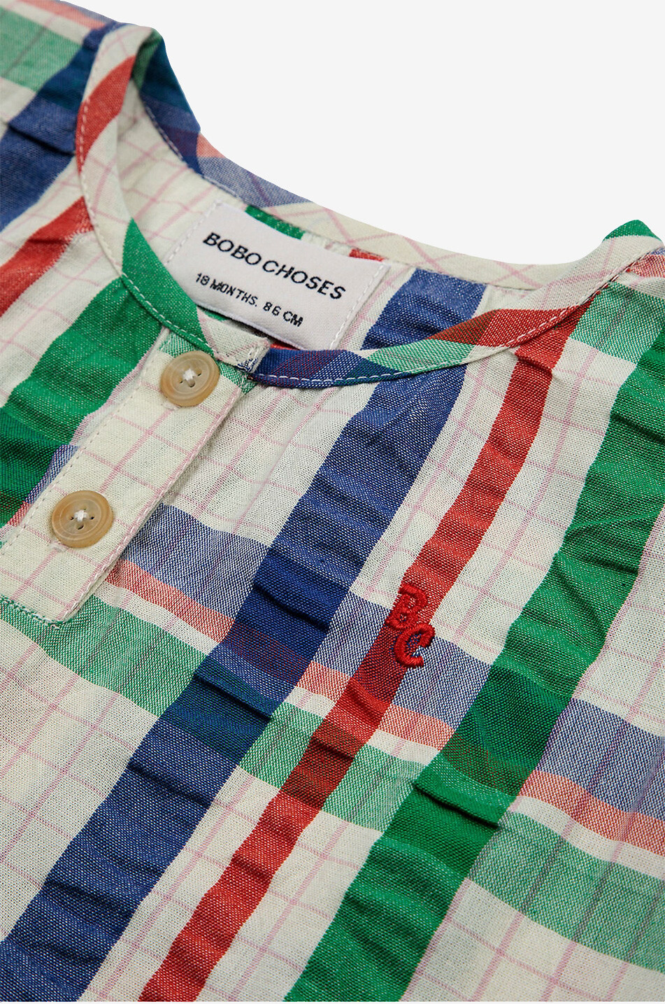 Madras Checks short-sleeved baby shirt
