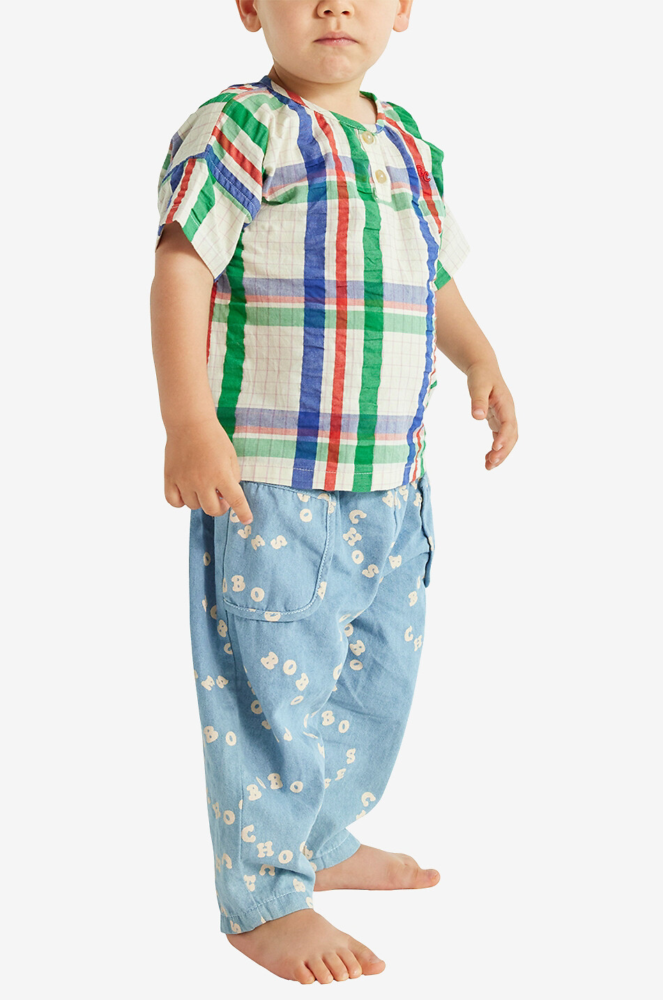 Madras Checks short-sleeved baby shirt