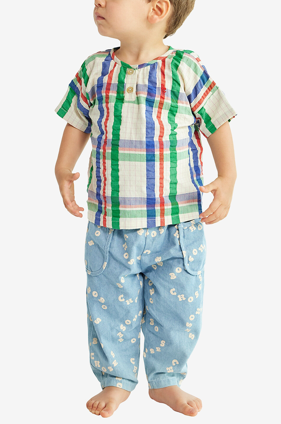 Madras Checks short-sleeved baby shirt