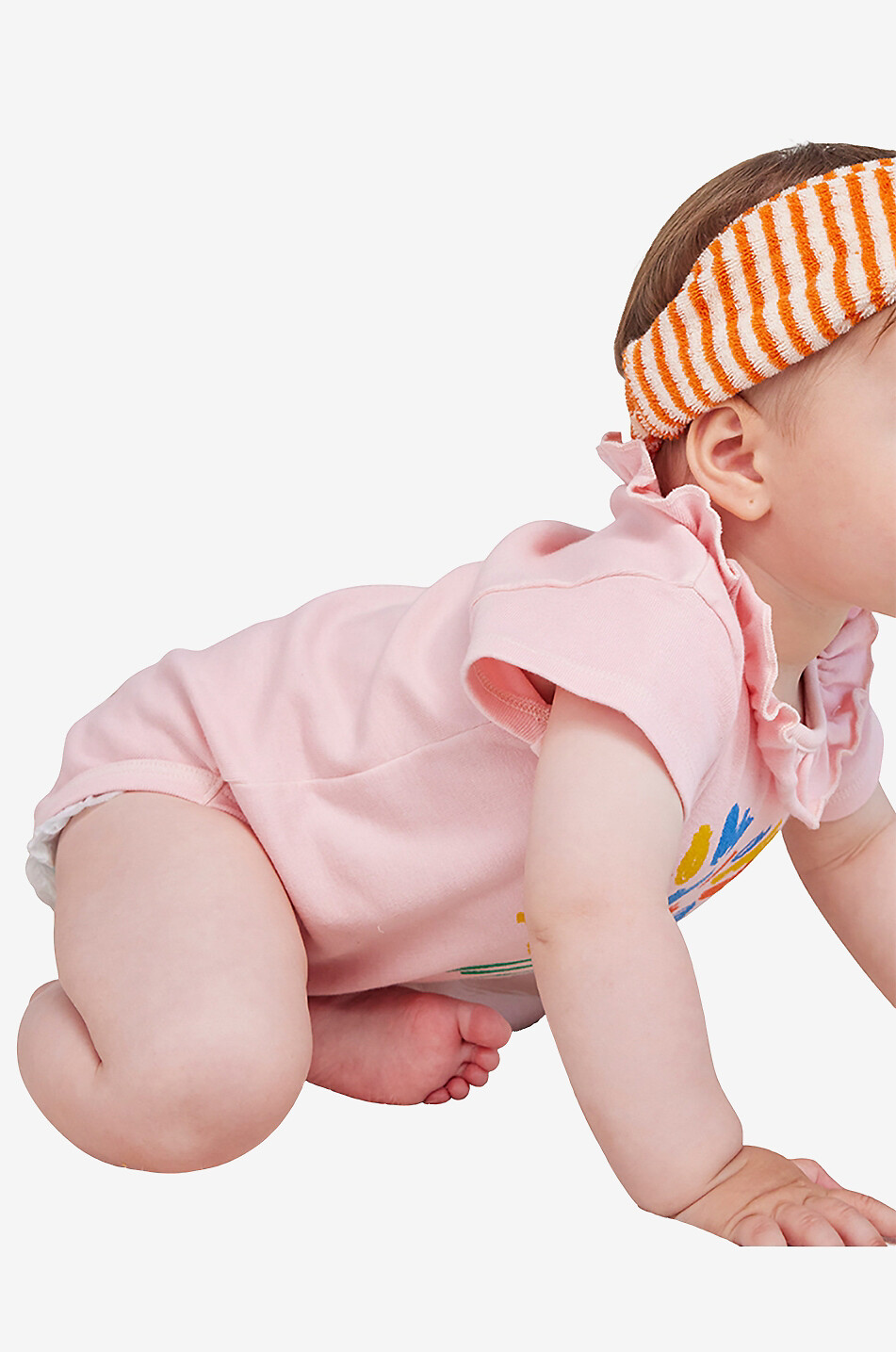 Baby-Stirnband aus Frottee Orange Stripes