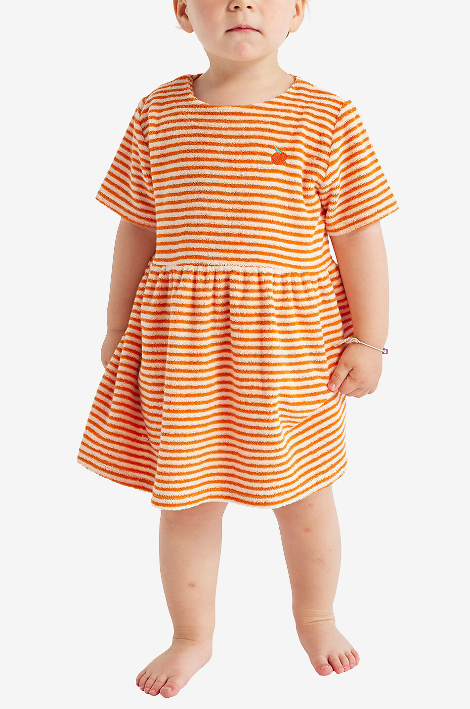 BOBO CHOSES Gestreiftes Baby-Frottee-Kleid Orange Stripes Baby ORANGE 3