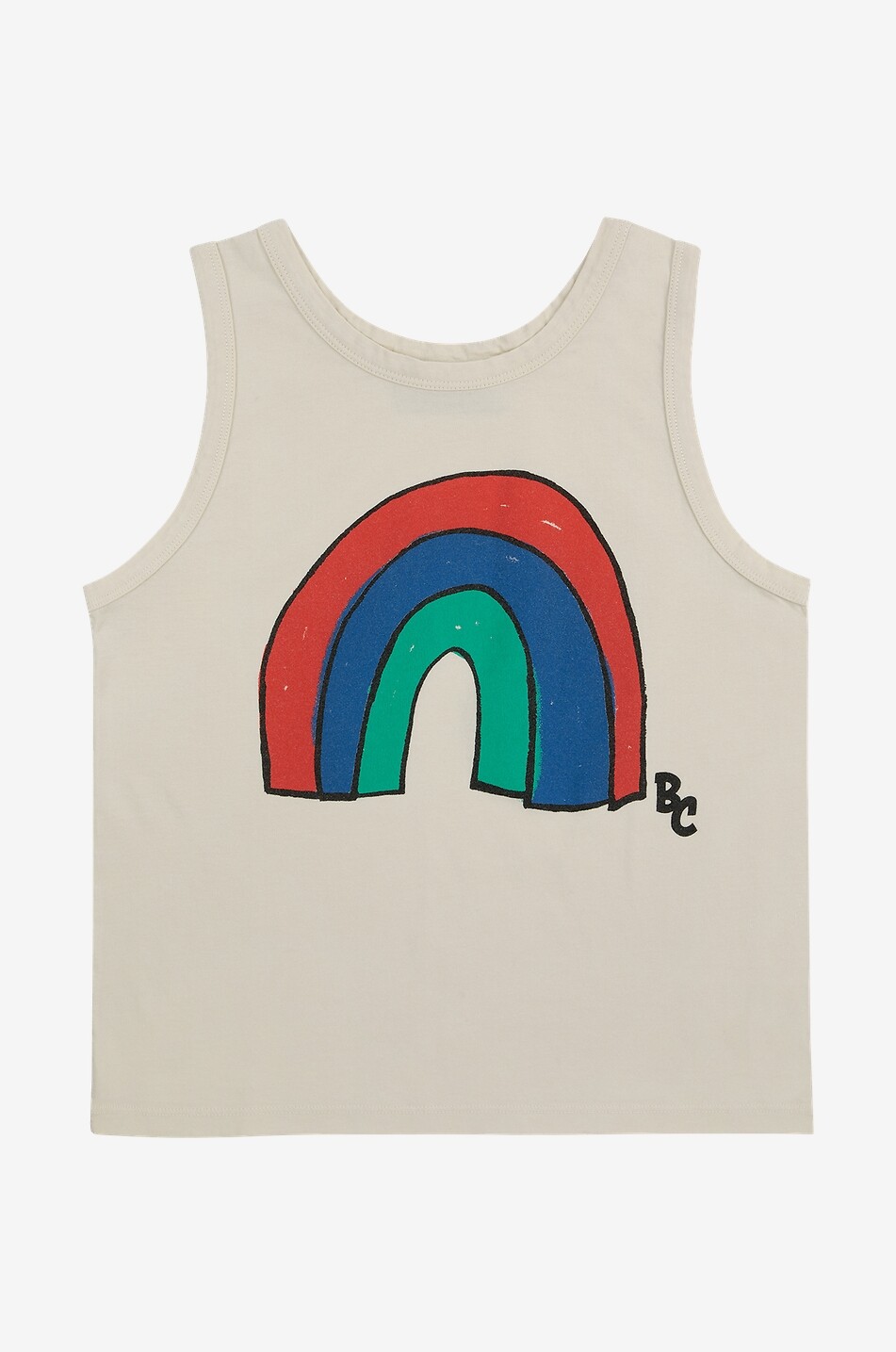 BOBO CHOSES Rainbow girl's jersey tank top Baby EGGSHELL 1