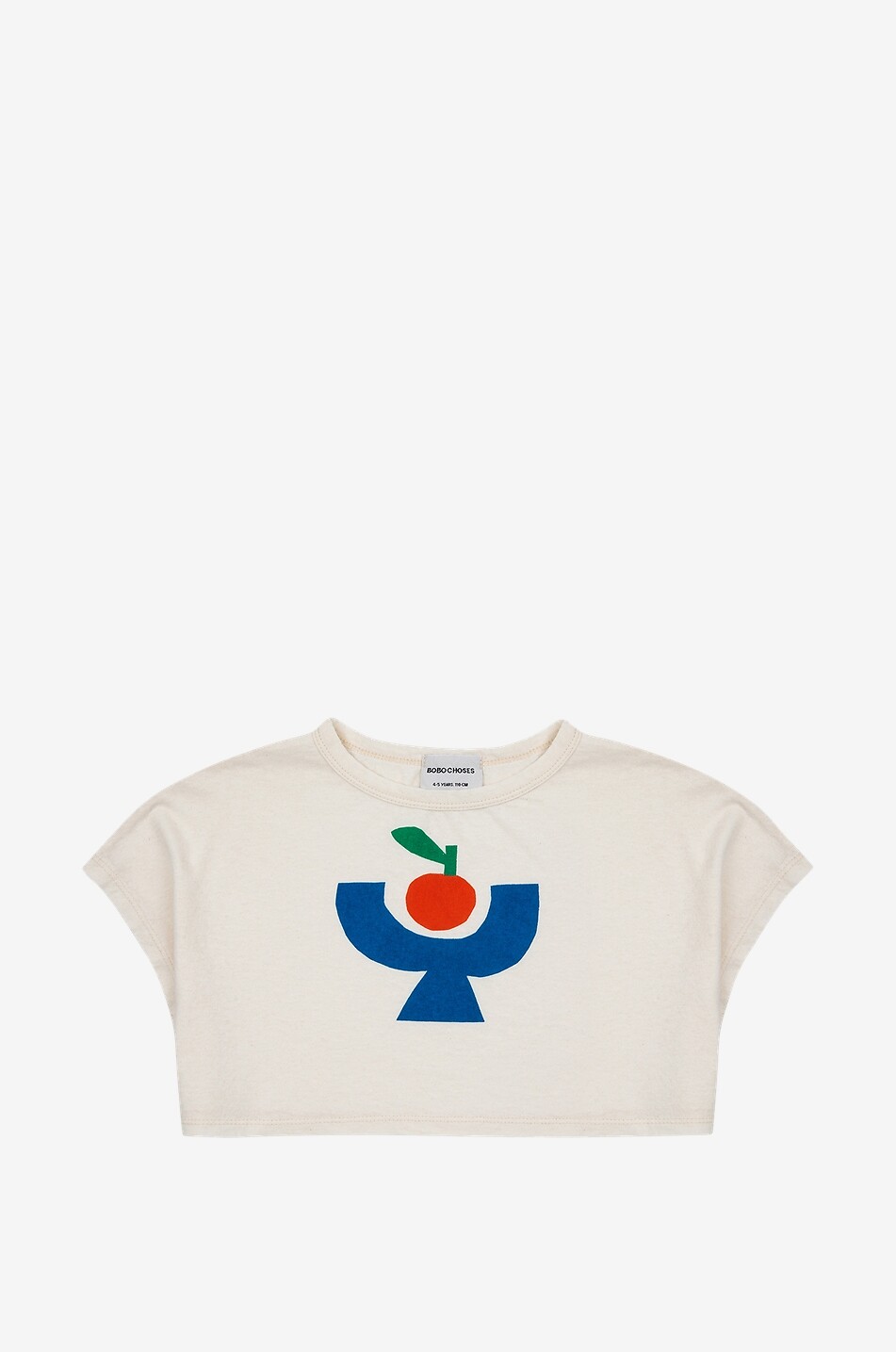 BOBO CHOSES Bauchfreies Mädchen-T-Shirt mit Print Tomato Plate Mädchen CREMEFARBEN 1
