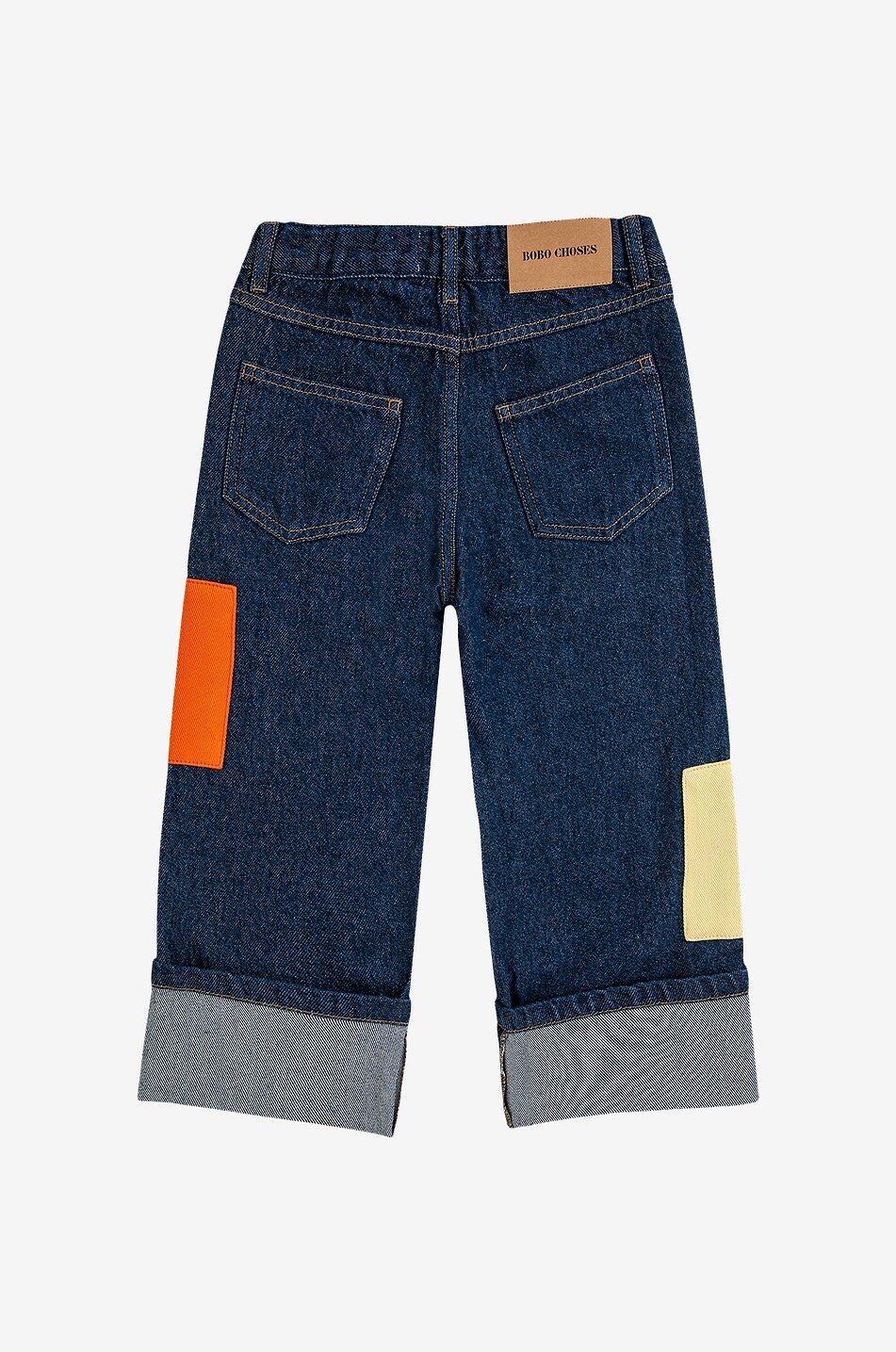 BOBO CHOSES Dunkle weite Kinderjeans B.C Color Block Patch Mädchen BLAU 2