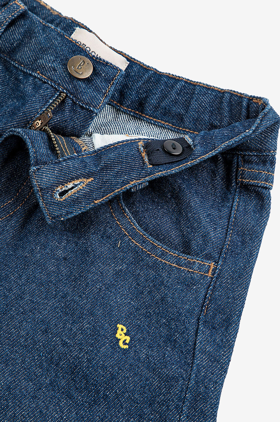 BOBO CHOSES Jean brut large enfant B.C Color Block Patch Fille BLEU 4