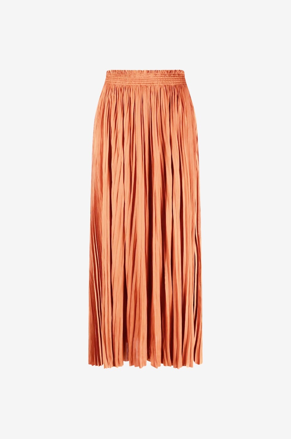 ULLA JOHNSON Jupe longue plissée en satin Krista Alexandrite Femme ORANGE 1