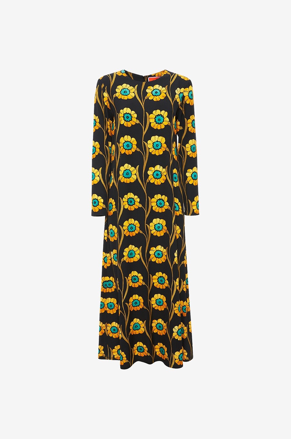 Langes Kleid aus Sablé-Crêpe Long Sleeve Swing Daisychain