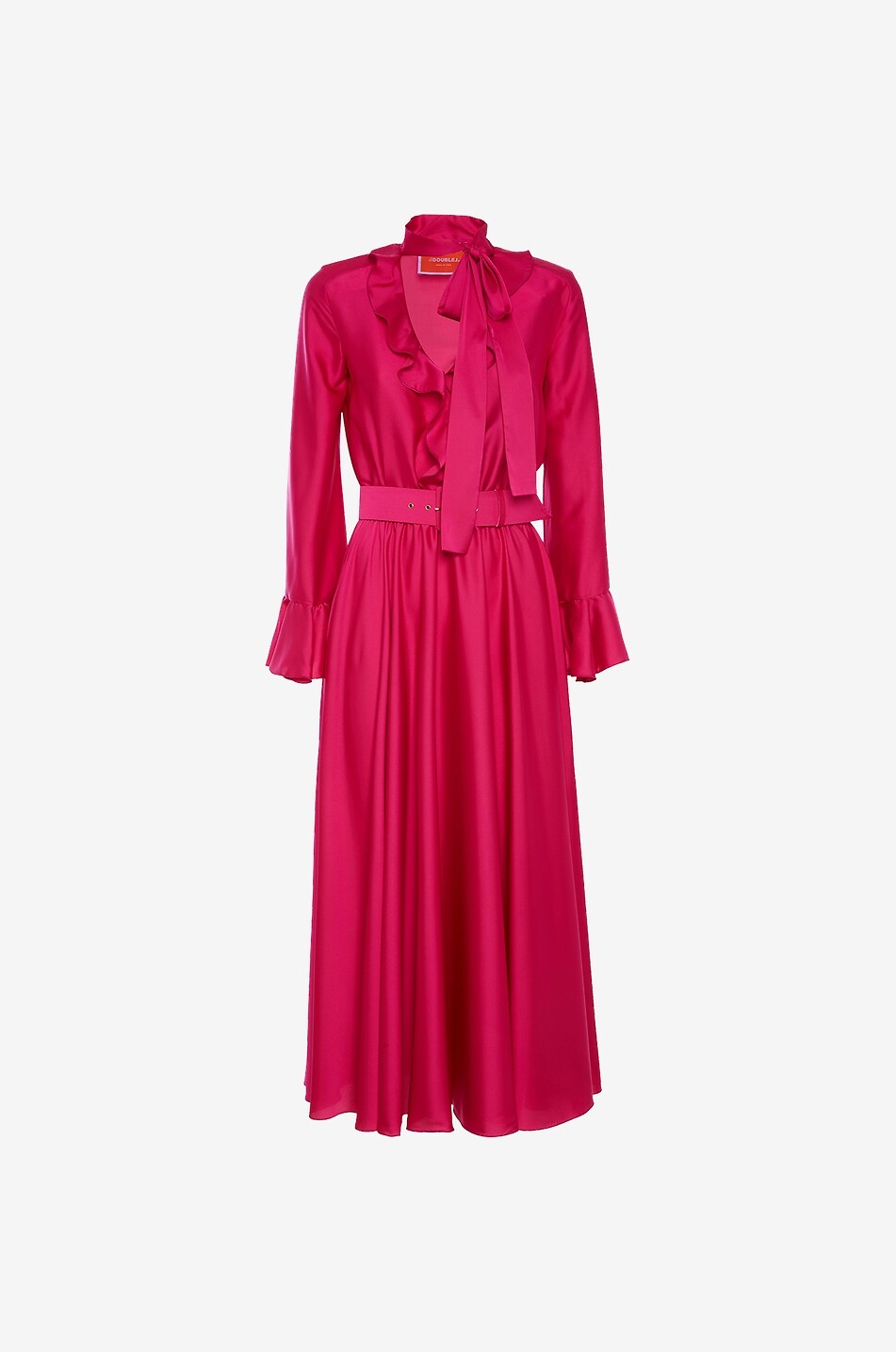 Robe midi en satin à volants Baby