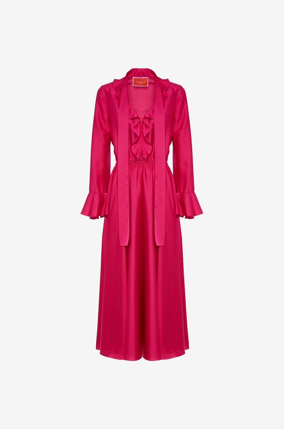 Robe midi en satin à volants Baby