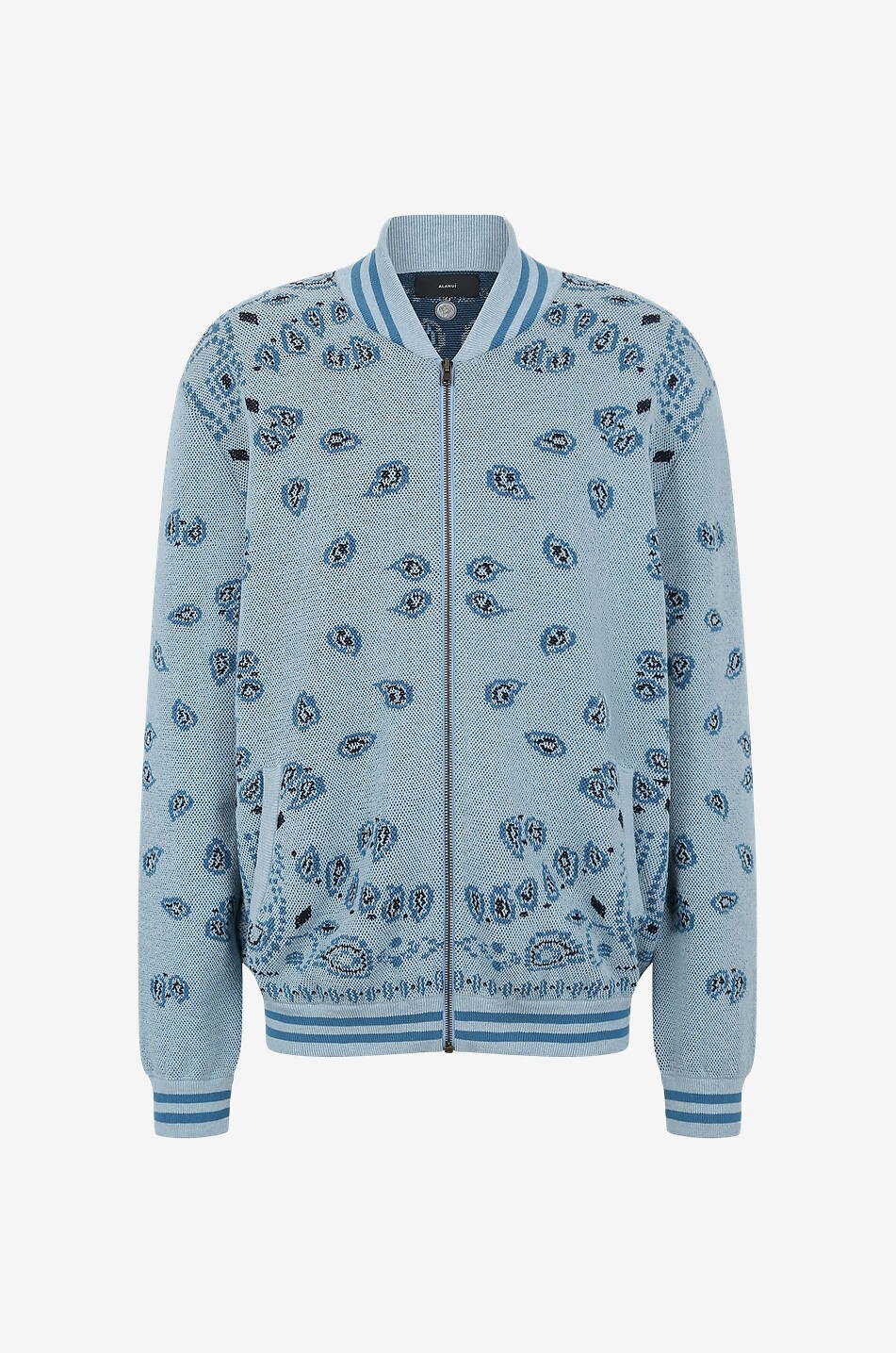 ALANUI Bomberjacke aus Jacquardstrick Piquet Bandana Herren HELLBLAU 1