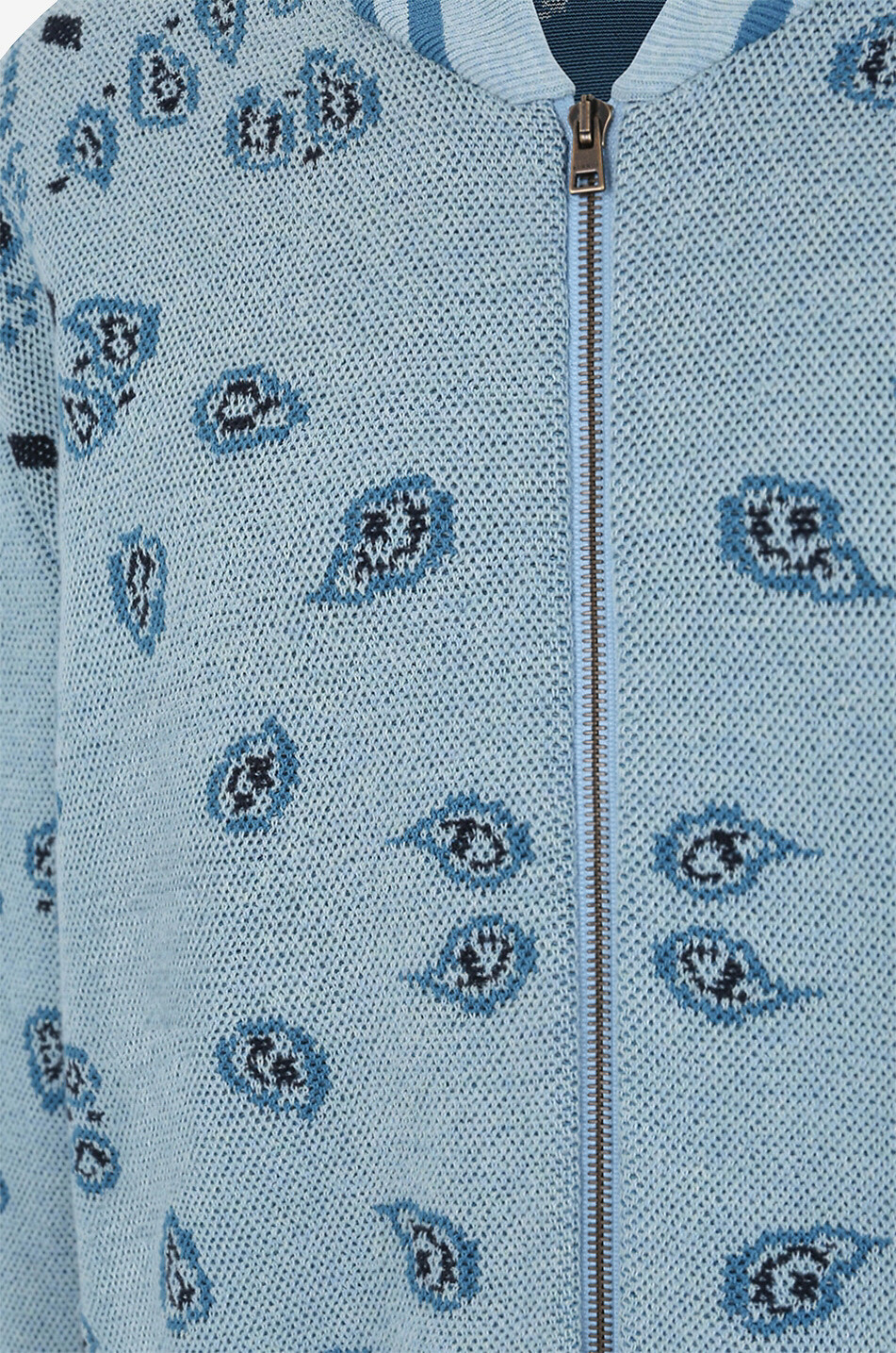 ALANUI Bomberjacke aus Jacquardstrick Piquet Bandana Herren HELLBLAU 3