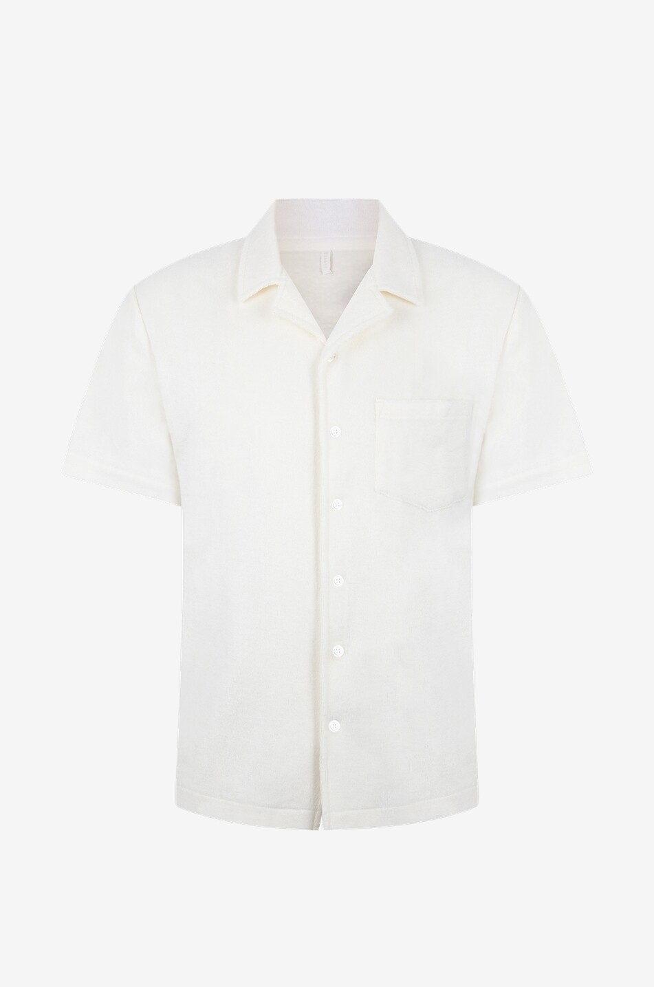 THE RESORT CO Terry organic cotton short-sleeved shirt Men WHITE 1