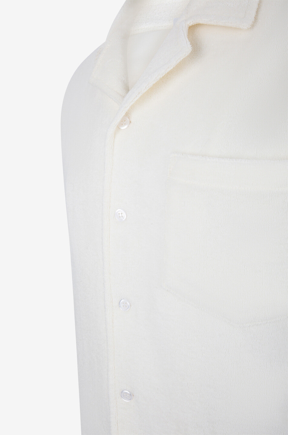 THE RESORT CO Terry organic cotton short-sleeved shirt Men WHITE 3