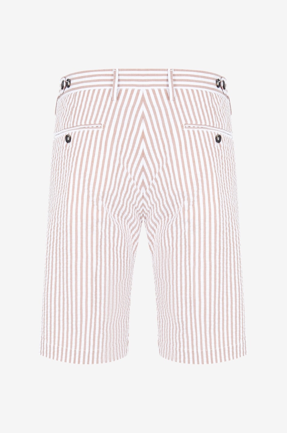B SETTECENTO Bermuda rayé en seersucker Homme Beige Foncé 2