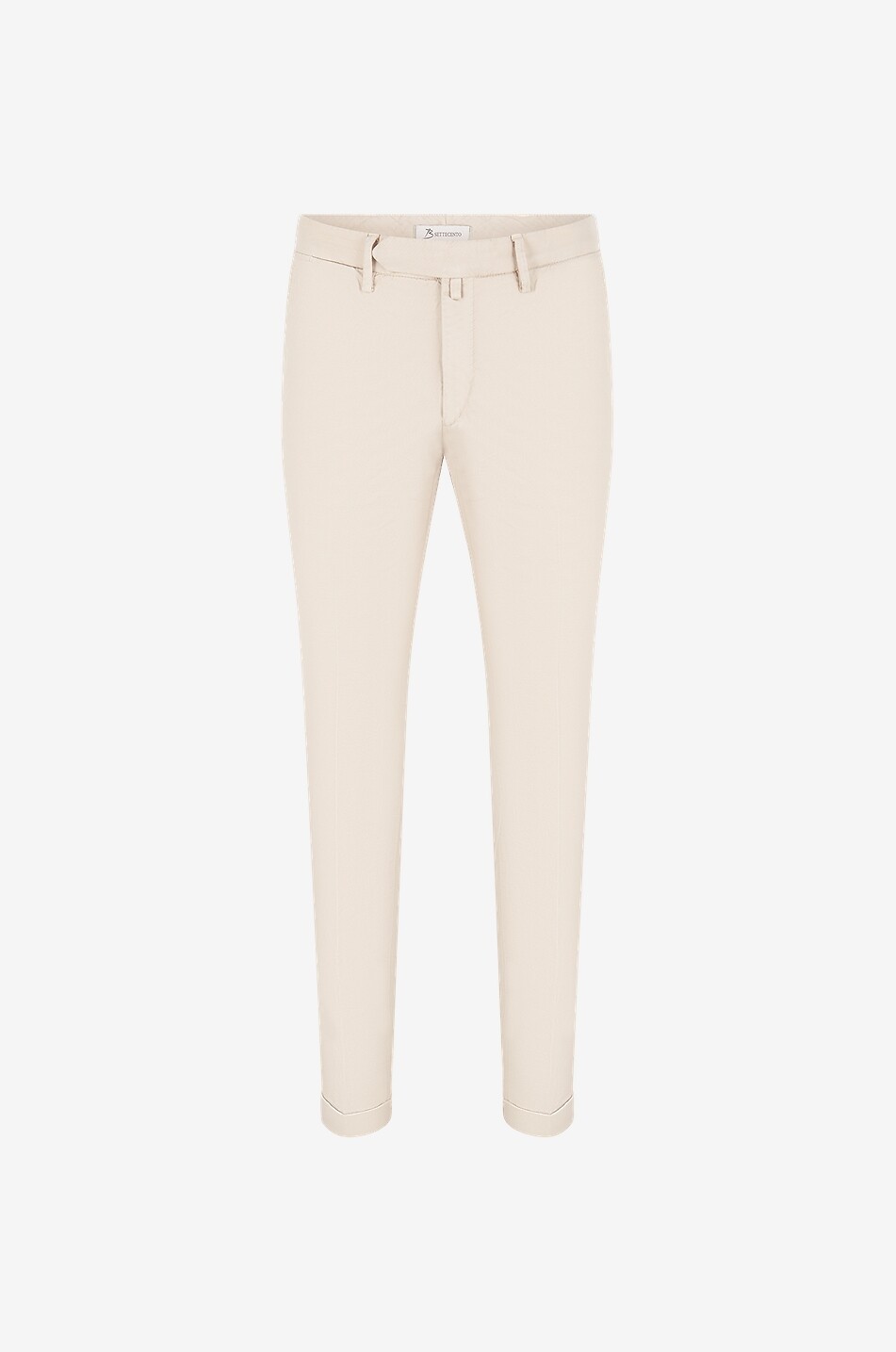 B SETTECENTO Slim-Fit-Hose aus Baumwolle und Leinen Herren Hellbeige 1
