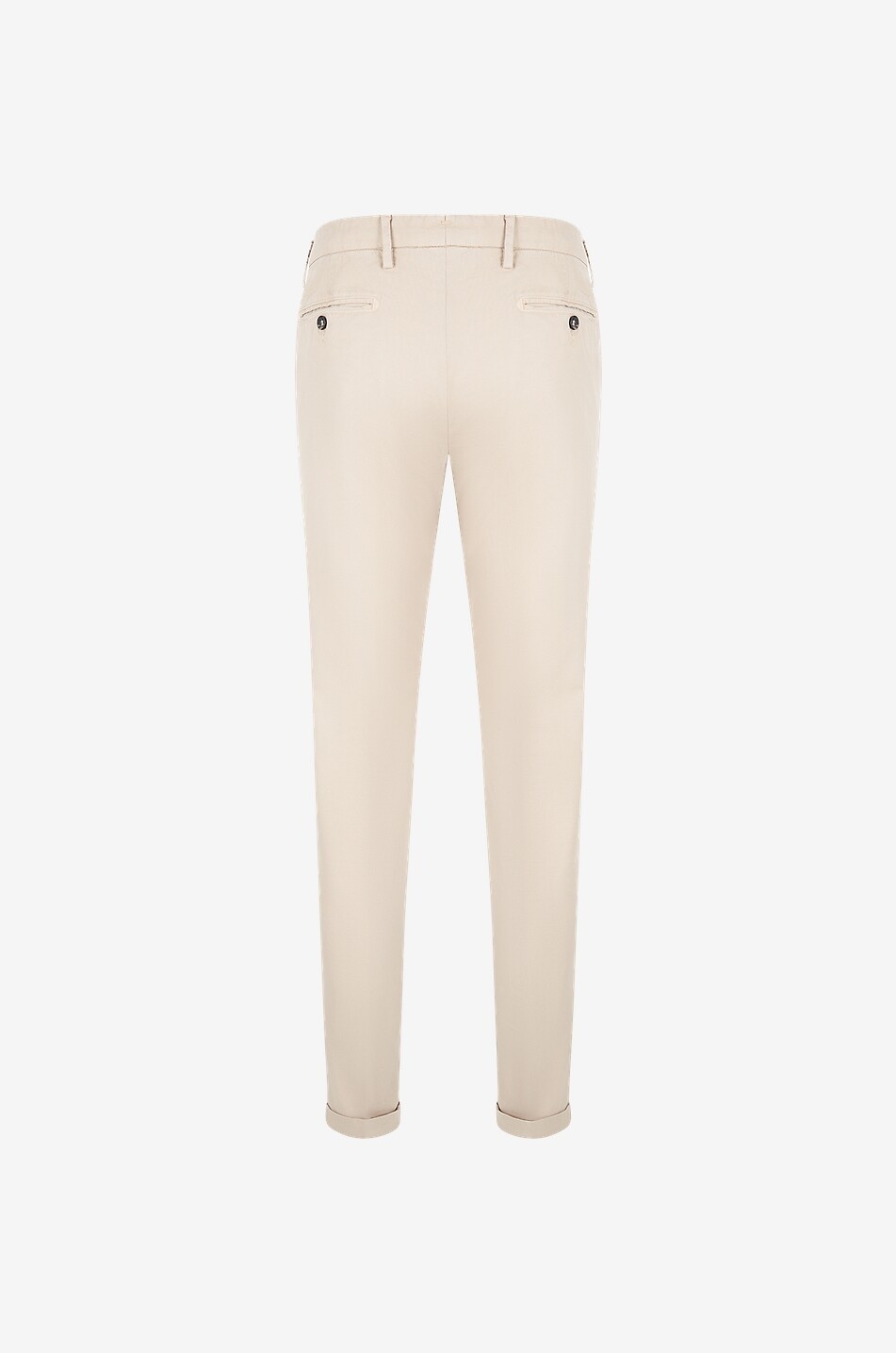 B SETTECENTO Slim-Fit-Hose aus Baumwolle und Leinen Herren Hellbeige 2
