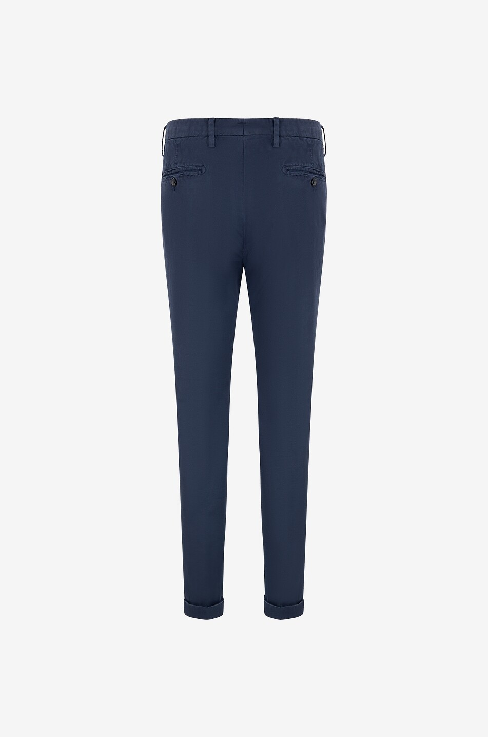 Slim fit cotton and linen trousers