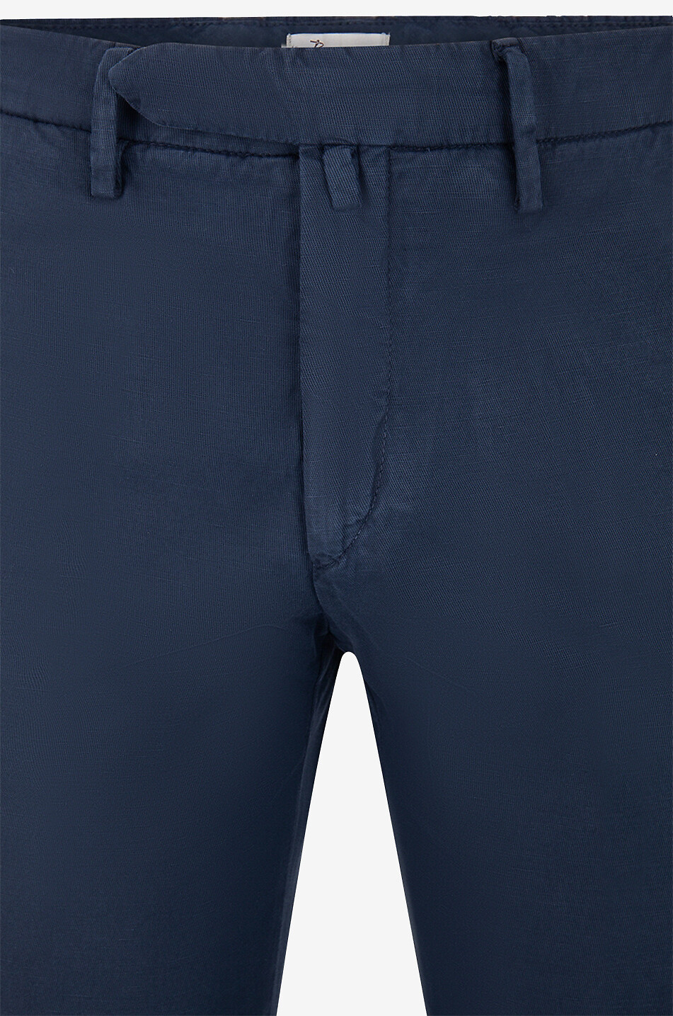 Slim fit cotton and linen trousers
