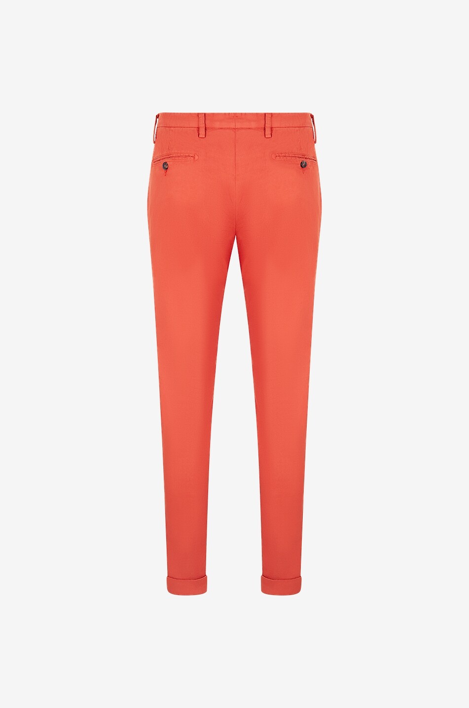 B SETTECENTO Slim fit cotton and linen trousers Men DARK ORANGE 2