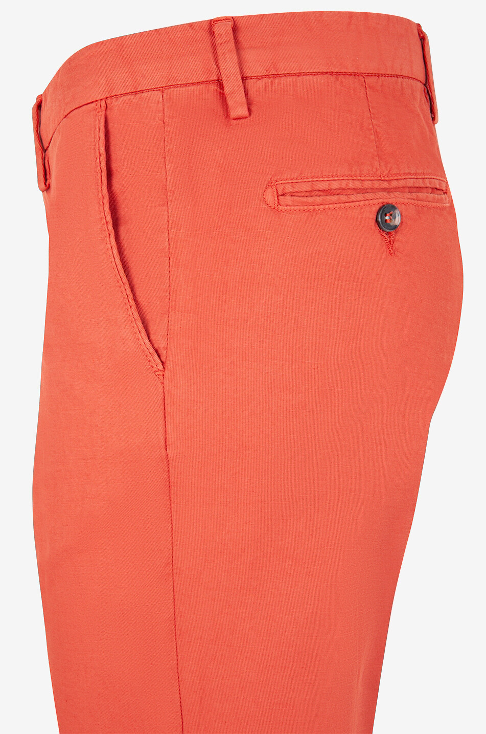 B SETTECENTO Slim fit cotton and linen trousers Men DARK ORANGE 3