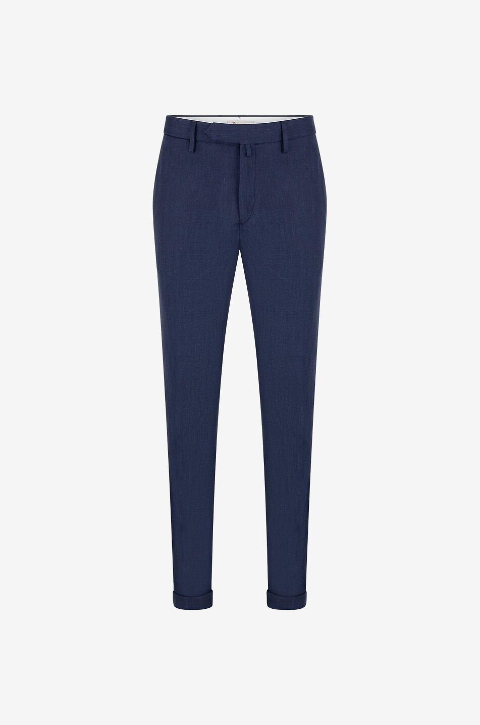 Pantalon slim en lin et laine