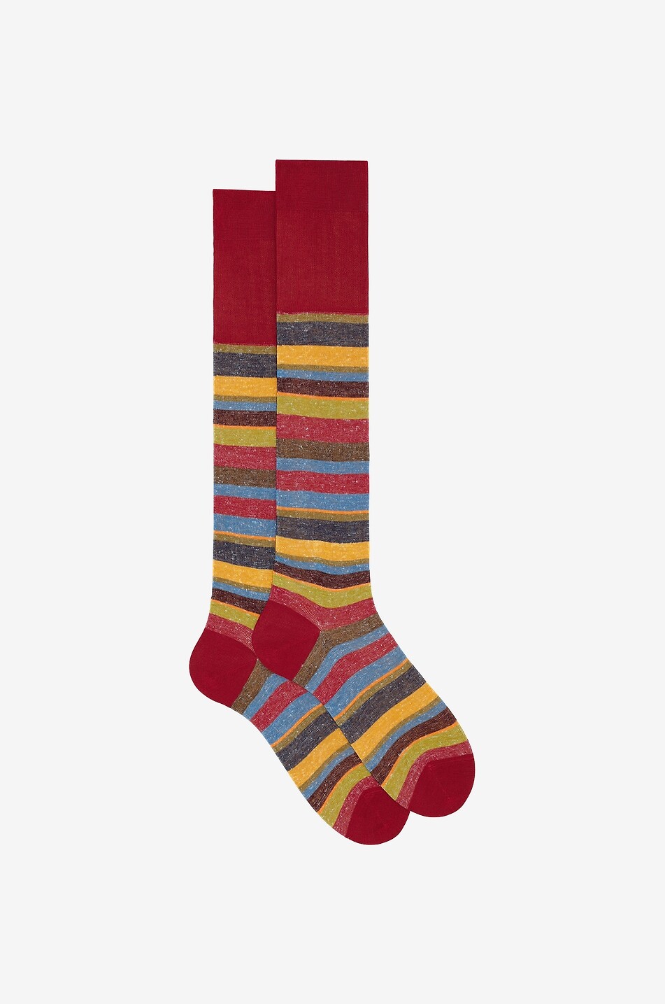 Cotton and linen knee-high socks