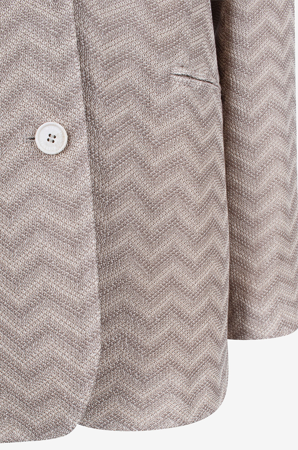 MISSONI Blazer à boutonnage simple en coton piqué motif chevrons Femme BEIGE 3