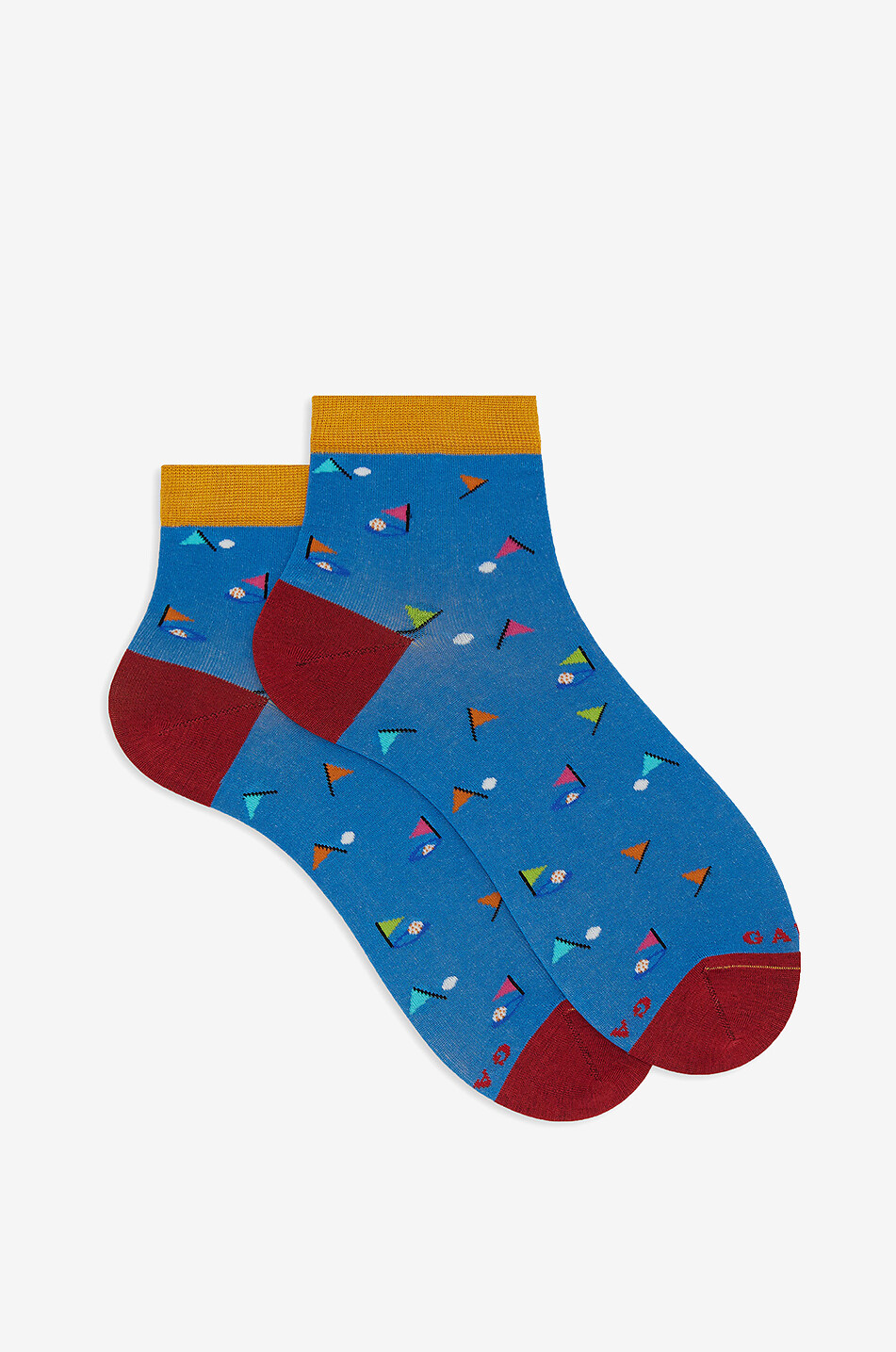 Cotton ankle socks with pattern