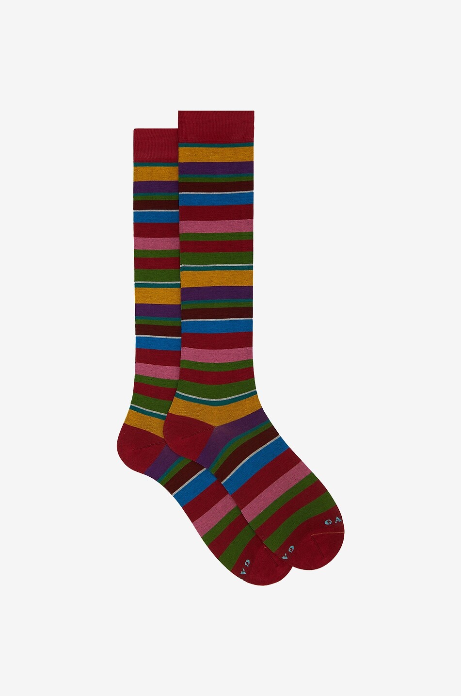 Chaussettes hautes en coton à rayures