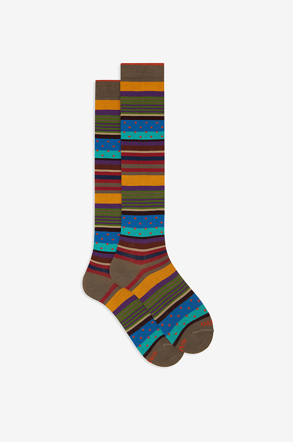 GALLO Chaussettes hautes en coton Windsor Femme MARRON CLAIR 1