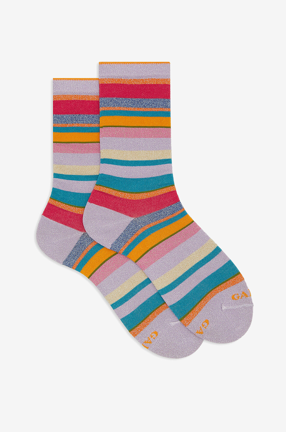 Bunt gestreifte hohe Socken aus Baumwolle