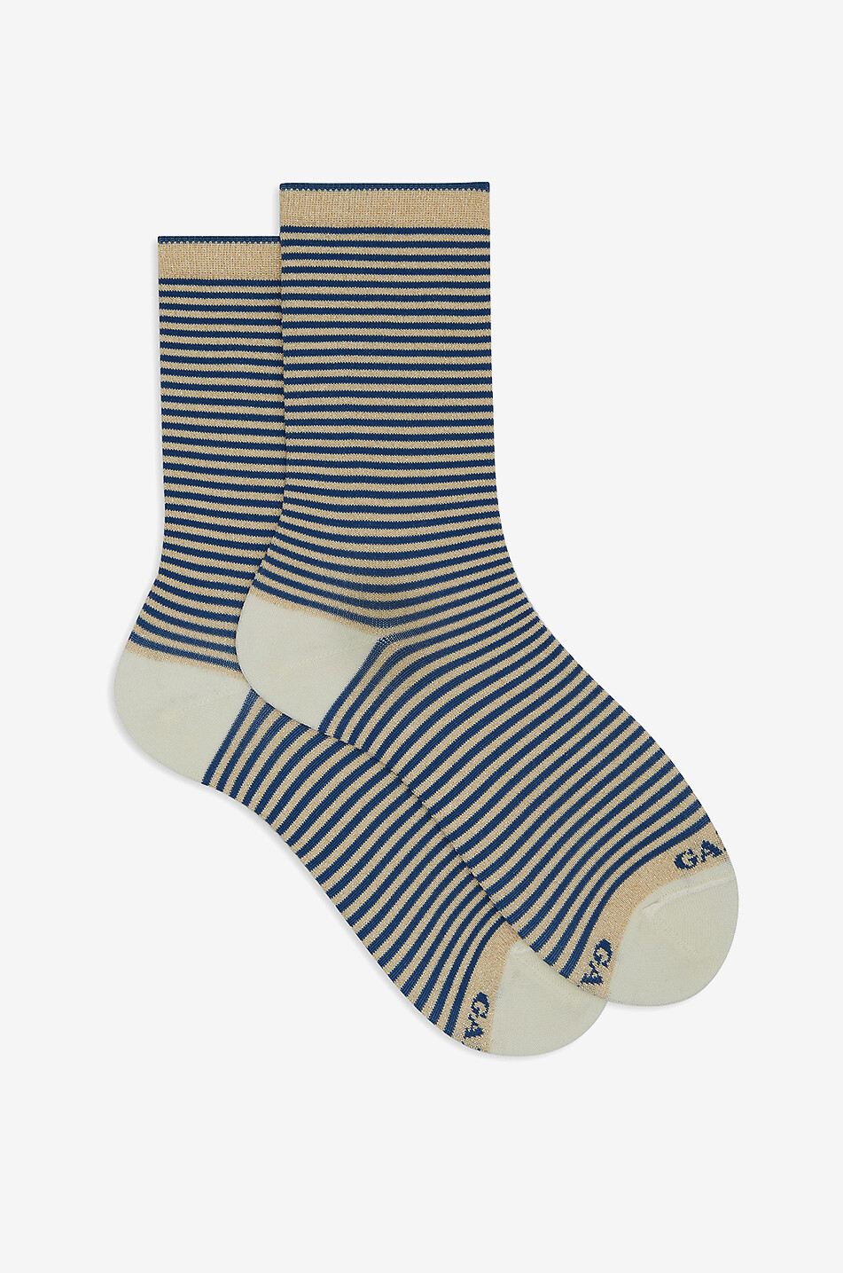 Gestreifte hohe Socken aus Baumwolle