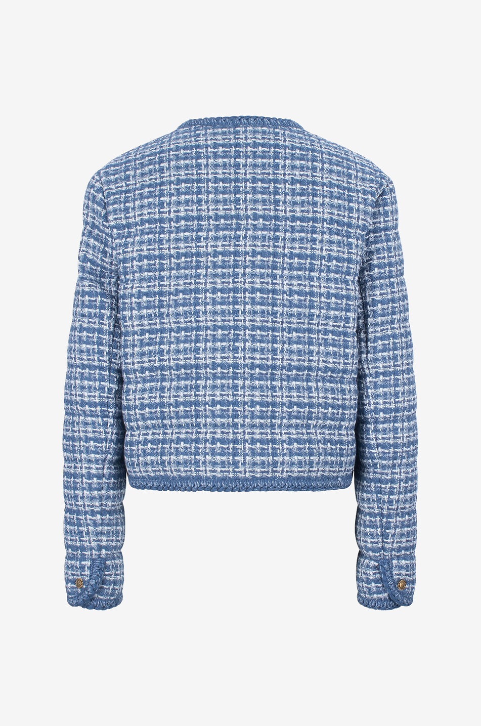 MONCLER Eliadi short tweed down jacket Women LIGHT BLUE 2