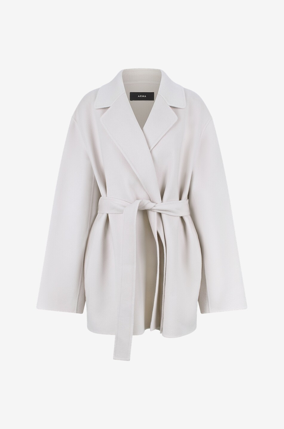 Capri belted short loose wool coat