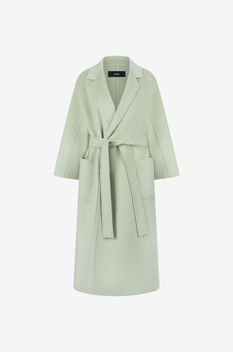 ARMA Manteau long en laine avec ceinture Seguret Femme VERT CLAIR 1