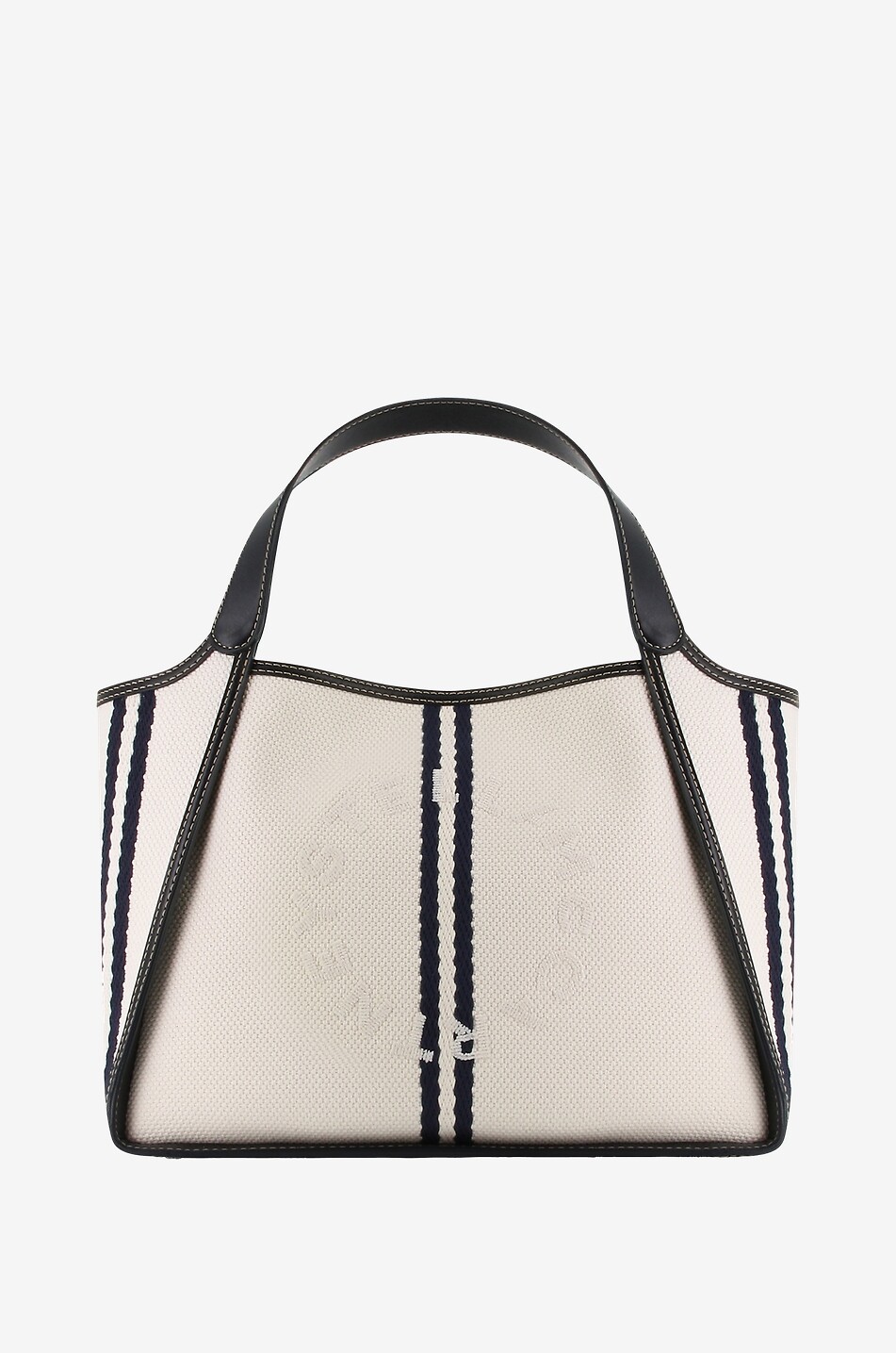 Logo Ryder large striped canvas tote bag