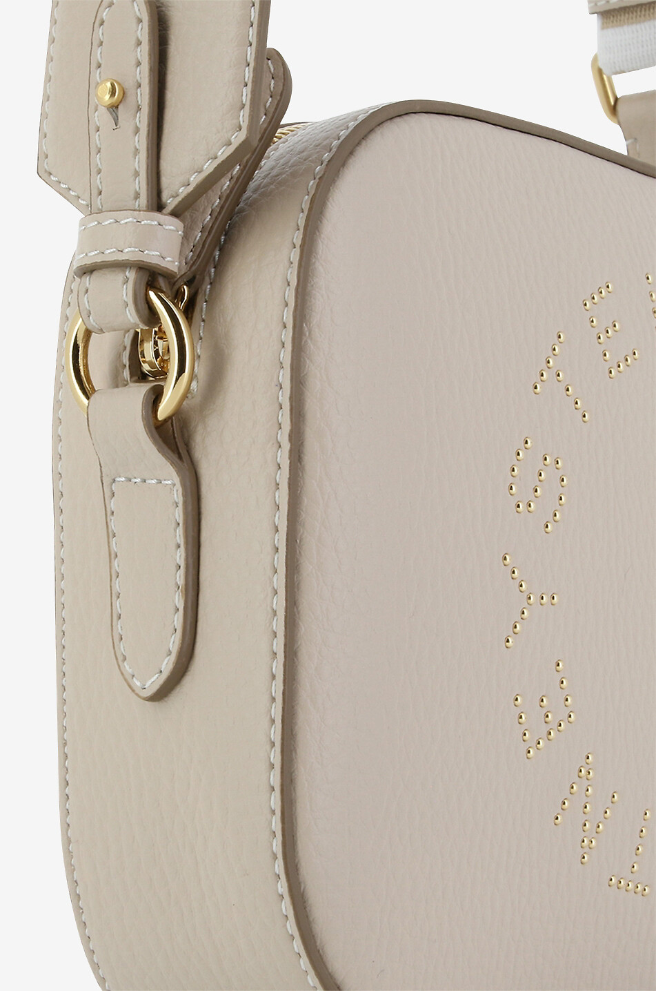 STELLA McCARTNEY Sac porté croisé en cuir synthétique grainé à clous Stella Logo Mini Camera Femme BEIGE 5